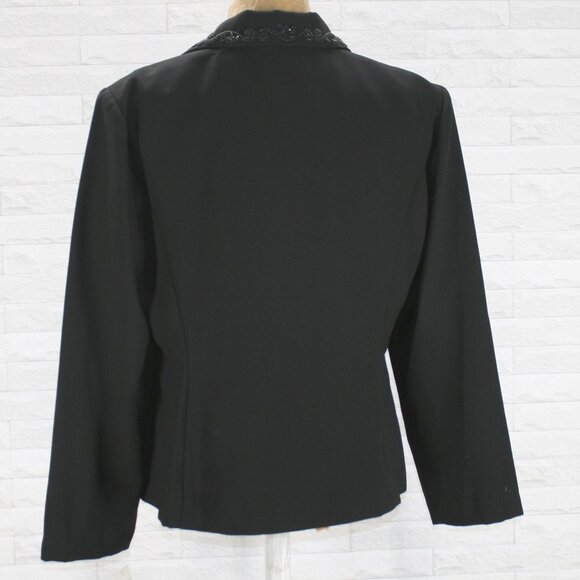 JOHN ROBERTS Jacket Blazer Tailored Beaded Collar Hourglass Black Plus Size 14 - Picture 5 of 16